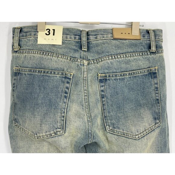 NWT MNML Men’s Ankle Zip Straight Leg Jeans Blue 31 - Picture 4 of 5